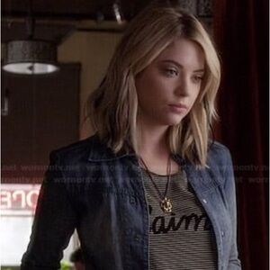 Truly Madly Deeply Black and White Striped Muscle Tee